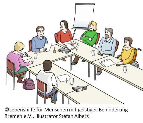 Lehrerinnen und Lehrer sitzen im Lehrerzimmer bei einer Fortbildung